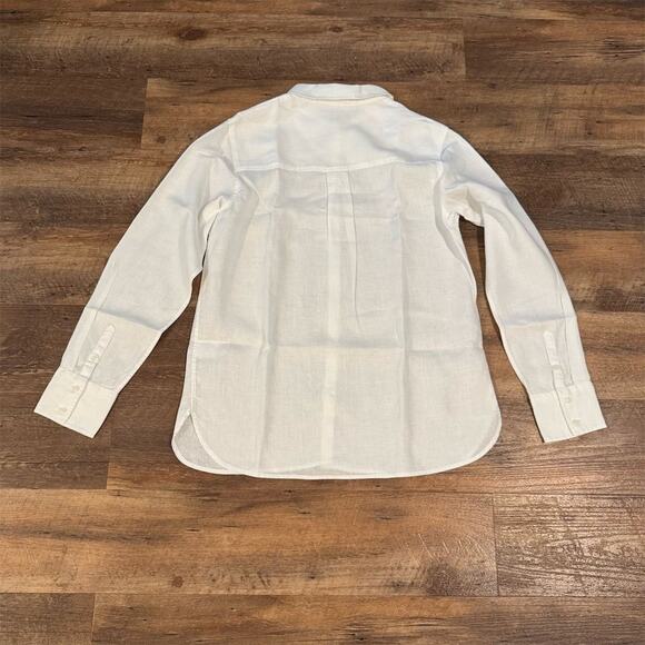 Boden 100% Linen Button Down White SZ 2 Coastal Grandma Quiet Luxury EUC - Picture 2 of 8
